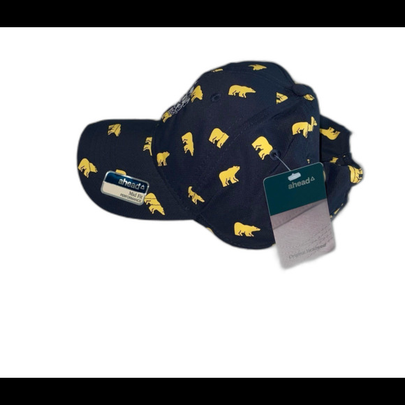 Ahead Cap Hat Unisex Adjustable Strap Navy Yellow “The LongBay Club” - Picture 5 of 9
